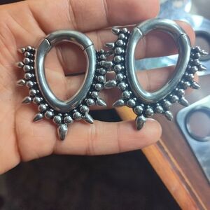 Teardrop spike ear weights ear hangers plugs tunnels